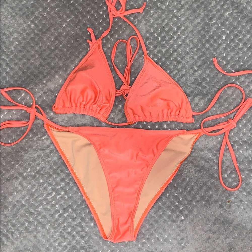 Fashion Nova Orange Bikini Set Size Small